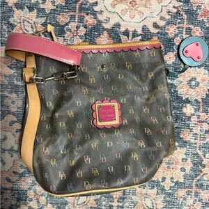 Dooney & Bourke Brown Multicolor Logo Shoulder Bag
